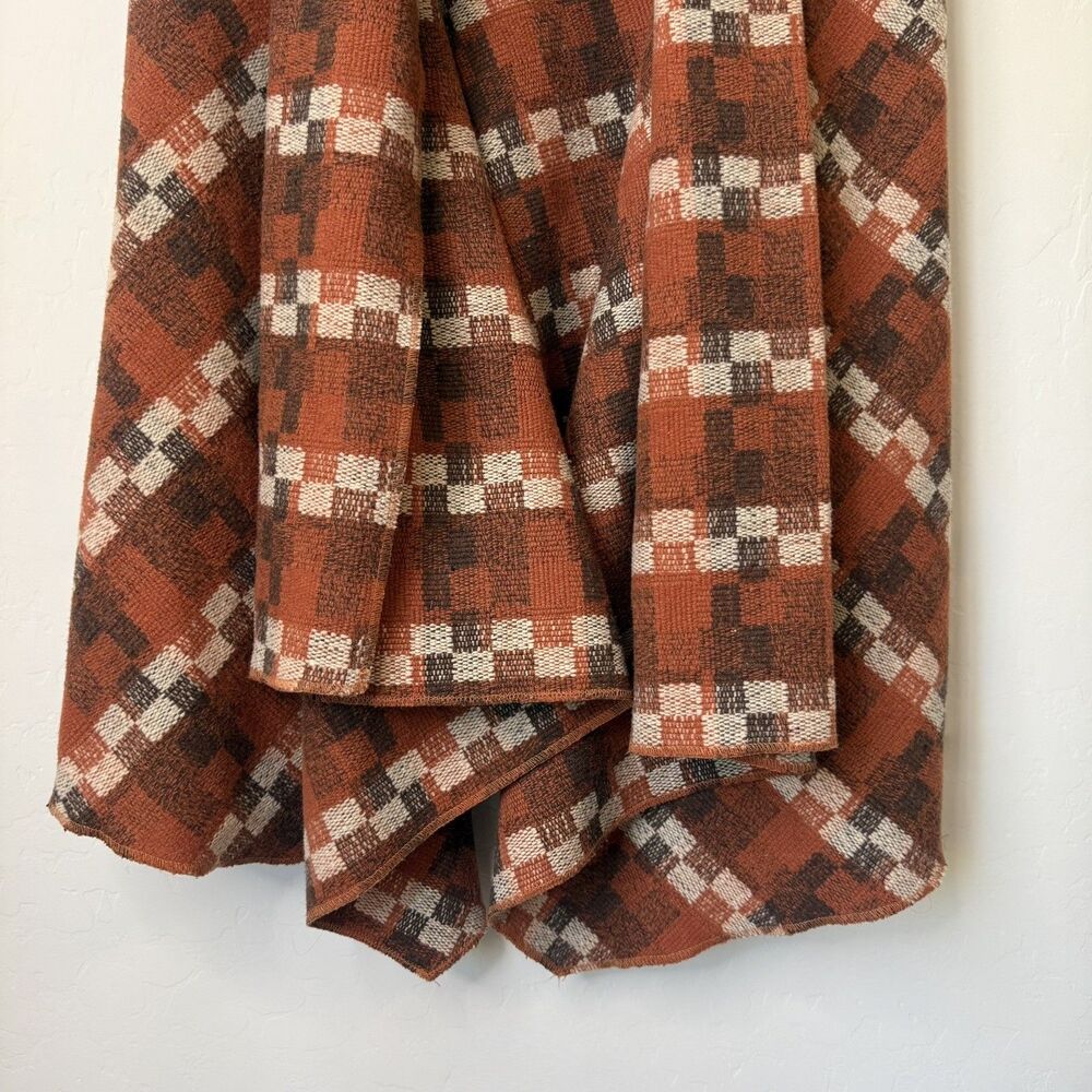 Piko 1988 Small Wool Blend Checkered Waterfall Sweater Vest Open Cardigan Fall - Picture 2 of 8